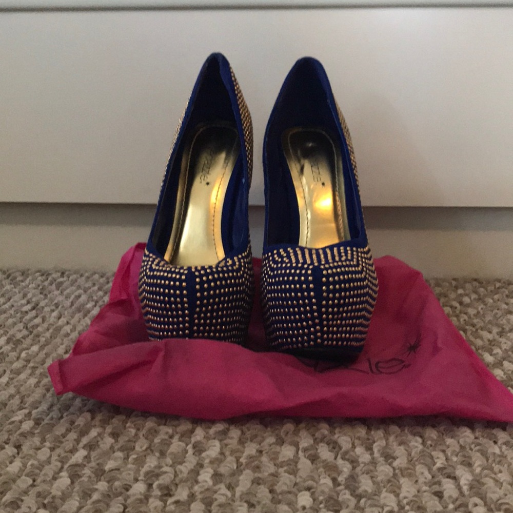 Navy Suede High Heels